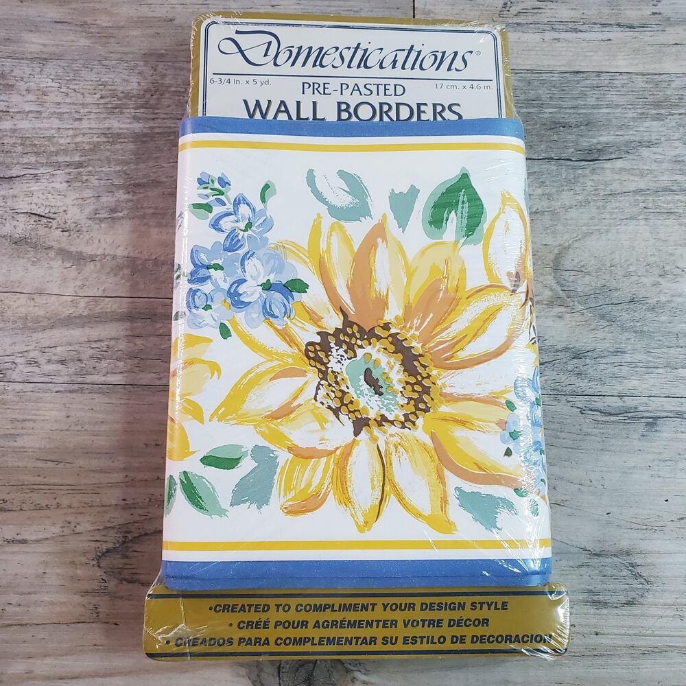 Sunflower Dream Wall Paper Border 5 Yards (1 Qty) By Domestications Pre-Pasted